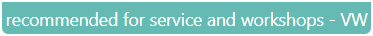Label recommended for service and workshops - VW